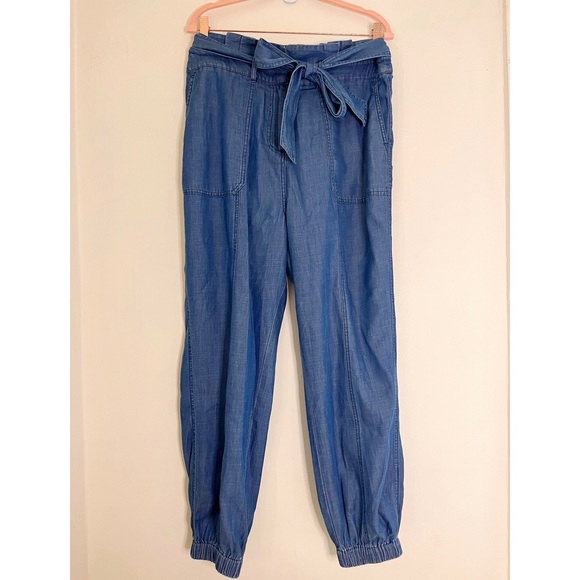 Boden Paperbag Utility Jogger Chambray Denim Size 10 Lightweight Preppy - Picture 3 of 11